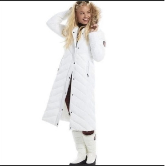 Madden Girl White Long Puffer Coat - Picture 1 of 11